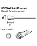 LONGUS brzdové lanko -  ROAD - stříbrná