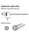 LONGUS brzdové lanko - MTB - stříbrná