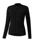 SHIMANO Cyklistický dres s dlouhým rukávem zimní - KAEDE THERMAL LONG - černá