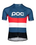 POC Cyklistický dres s krátkým rukávem - ESSENTIAL ROAD LOGO - červená/modrá/bílá/černá