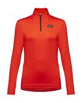 GORE Cyklistické triko s dlouhým rukávem - EVERYDAY THERMO 1/4-ZIP WMN - oranžová