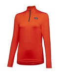 GORE Cyklistické triko s dlouhým rukávem - EVERYDAY THERMO 1/4-ZIP WMN - oranžová
