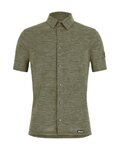 SANTINI košile - GRAVEL SUMMER WOOL - zelená