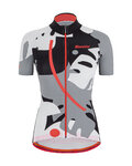 SANTINI Cyklistický dres s krátkým rukávem - GIADA MAUI LADY - černá/šedá/bílá