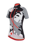SANTINI Cyklistický dres s krátkým rukávem - GIADA MAUI LADY - černá/šedá/bílá