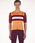 SANTINI Cyklistický dres s krátkým rukávem - ECO SLEEK NEW BENGAL  - oranžová/bordó