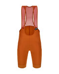 SANTINI Cyklistické kalhoty krátké s laclem - RTR - oranžová/hnědá