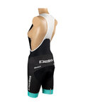 SANTINI Cyklistické kalhoty krátké s laclem - OSAKA TONO LADY PELLS - černá/tyrkysová
