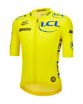 SANTINI Cyklistický dres s krátkým rukávem - TDF OFFICIAL LEADER - žlutá