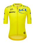 SANTINI Cyklistický dres s krátkým rukávem - TDF OFFICIAL LEADER - žlutá
