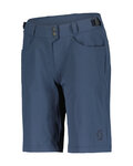 SCOTT Cyklistické kalhoty krátké bez laclu - TRAIL FLOW W/PAD - modrá
