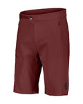 SCOTT Cyklistické kalhoty krátké bez laclu - EXPLORAIR LIGHT - červená