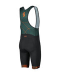 SCOTT Cyklistické kalhoty krátké s laclem - TEAM - zelená/černá