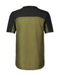 SCOTT Cyklistický dres s krátkým rukávem - TRAIL VERTIC ZIP SS - zelená/černá