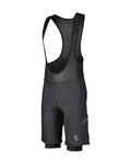 SCOTT Cyklistické kalhoty krátké s laclem - GRAVEL HYBRID +++ - černá/šedá