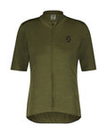 SCOTT Cyklistický dres s krátkým rukávem - GRAVEL MERINO - zelená