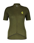 SCOTT Cyklistický dres s krátkým rukávem - GRAVEL MERINO - zelená