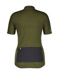 SCOTT Cyklistický dres s krátkým rukávem - GRAVEL MERINO - zelená