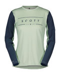 SCOTT Cyklistický dres s dlouhým rukávem letní - TRAIL VERTIC LS W - zelená/modrá
