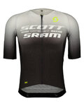 SCOTT Cyklistický dres s krátkým rukávem - SRAM AERO - černá/bílá
