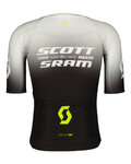 SCOTT Cyklistický dres s krátkým rukávem - SRAM AERO - černá/bílá