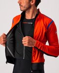 CASTELLI Cyklistická zateplená bunda - ALPHA ROS 2 LIGHT - oranžová/červená