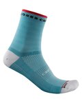CASTELLI Cyklistické ponožky klasické - ROSSO CORSA W 11 - světle modrá
