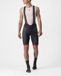 CASTELLI Cyklistické kalhoty krátké s laclem - COMPETIZIONE KIT - černá/červená
