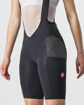 CASTELLI Cyklistické kalhoty krátké s laclem - FREE UNLIMITED W - černá