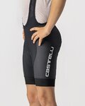 CASTELLI Cyklistické kalhoty krátké s laclem - JR COMPETIZIONE - černá/bílá