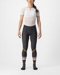 CASTELLI Cyklistické kalhoty 3/4 bez laclu - VELOCISSIMA THERMAL - černá/oranžová