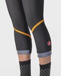 CASTELLI Cyklistické kalhoty 3/4 bez laclu - VELOCISSIMA THERMAL - černá/oranžová