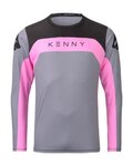 KENNY Cyklistický dres s dlouhým rukávem letní - ELITE - šedá/růžová/černá