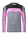 KENNY Cyklistický dres s dlouhým rukávem letní - PROLIGHT - šedá/růžová/černá