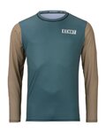 KENNY Cyklistický dres s dlouhým rukávem letní - CHARGER ELITE - zelená/hnědá