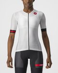 CASTELLI Cyklistický dres s krátkým rukávem - FREE SPEED 2W RACE - bílá/černá