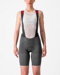 CASTELLI Cyklistické kalhoty krátké s laclem - PREMIO BLACK - šedá