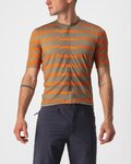 CASTELLI Cyklistický dres s krátkým rukávem - UNLIMITED STERRATO - zelená/oranžová