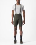 CASTELLI Cyklistické kalhoty krátké s laclem - FREE UNLIMITED - zelená