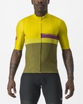 CASTELLI Cyklistický dres s krátkým rukávem - A BLOCCO - žlutá/zelená/fialová