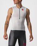 CASTELLI Cyklistický dres bez rukávů - FREE TRI 2 - bílá/černá