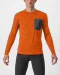 CASTELLI Cyklistický dres s dlouhým rukávem zimní - UNLIMITED MERINO - oranžová