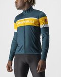 CASTELLI Cyklistický dres s dlouhým rukávem zimní - PASSISTA - zelená/modrá/žlutá