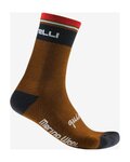 CASTELLI Cyklistické ponožky klasické - QUINDICI SOFT MERINO - hnědá