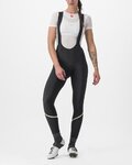 CASTELLI Cyklistické kalhoty dlouhé s laclem - VELOCISSIMA DT - černá/světle zelená