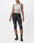 CASTELLI Cyklistické kalhoty 3/4 bez laclu - VELOCISSIMA THERMAL - černá/světle zelená