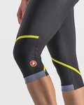 CASTELLI Cyklistické kalhoty 3/4 bez laclu - VELOCISSIMA THERMAL - černá/světle zelená