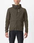 CASTELLI Cyklistická zateplená bunda - TRAIL HOODIE - hnědá