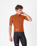 CASTELLI Cyklistická větruodolná bunda - DO.DI.CI. SHORT SLEEVE - hnědá