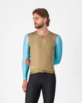 CASTELLI Cyklistický dres s dlouhým rukávem letní - CORRETTO LS - hnědá/modrá